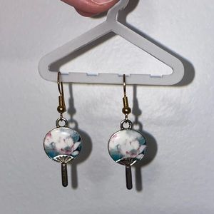 Uchiwa Fan Drop multicolor Earrings